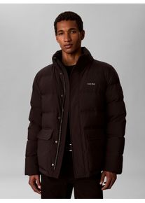 Steppjacke Calvin Klein "MATTE DOWN PUFFER", Herren, Gr. L, schwarz, Web, Obermaterial: 100% Polyester. Futter: 100% Polyester. F&uuml;llung: 80% Daunen, 20% Federn. Kapuzenfutter: 100% Polyester, unifarben, regular fit normal, Rundhals, eingesetzt gerader Abschluss, Jacken Steppjacke, Regular fit mit Kapuze