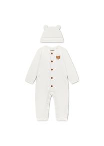 Neugeborenen-Geschenkset HUGGIES BABYWEAR "HUGB COVERALL ATTACHMENT", M&auml;dchen, Gr. 7 (24M/92), huggies snow wei&szlig;, Jersey, Obermaterial: 58% Baumwolle, 27% Polyester, 15% Viskose. Obermaterial 2: 100% Baumwolle, KOB Set-Artikel Neugeborenen-Geschenkset, mit passendem M&uuml;tzchen