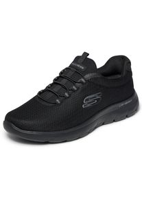 Slip-On Sneaker Skechers "SUMMITS-CORLEN", Herren, Gr. 42, schwarz uni, Textil, unifarben, Schuhe Slip-On Sneaker, Schlupfschuh, Halbschuh, Freizeitschuh, Maschinenw&auml;sche