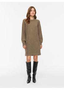 Strickkleid Vila "VINIKOLINA O-NECK L/S KNIT DRESS - NOOS", Damen, Gr. XS, N-Gr, falcon detail:melange, Feinstrick, Obermaterial: 97% Polyester, 3% Elasthan, meliert, regular fit kurz, Rundhals, Kleider Strickkleid, Materialmix, regular fit