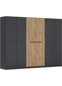 Kleiderschrank OTTO HOME "Mehrzweckschrank Aktenschrank M&ouml;bel Mietswohnung Schlafzimmer MODI", grau (graumetallic, eiche artisan), B:271cm H:210cm T:54cm, Holzwerkstoff, Schr&auml;nke, Kleiderschrank, in angesagten Farbkombinationen, optional mit Spiegel MADE IN GERMANY