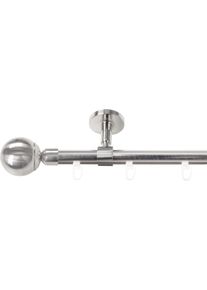 Gardinenstange SN DECO GROUP "Gardinenstange Innenlauf Reims &Oslash; 19 mm, 1-l&auml;ufig, Fixma&szlig;, verschraubt", silber (edelstahl optik), L:400cm &Oslash;:19mm, Gardinenstangen, Gardinenstange