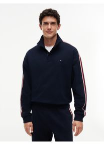 Sweatshirt "HALF BUTTON DOWN", Herren, Gr. XXL (56), navy blau, Tommy Hilfiger Underwear, Sweatshirts Sweatshirt, mit Global-Streifen und Kn&ouml;pfen