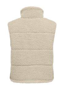 Pl&uuml;schweste Only CARMAKOMA "CARSANDRA TEDDY WAISTCOAT OTW NOOS", Damen, Gr. S, pumice stone, Pl&uuml;sch, Obermaterial: 100% Polyester, unifarben, normal, Rundhals, Westen Pl&uuml;schweste, Kunstfaser
