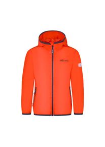 Regenjacke Trollkids "Kids Trolltunga Jacket", Kinder, Gr. 104, flame orange, mystic blau, Jacken Regenjacke, wasserdicht, winddicht, mit Kapuze, aus Polyamid