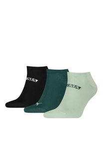 Sneakersocken Puma "Puma UNISEX LOGO STACKING SNEAKER", Damen, Gr. 39-42, soft grass, gr&uuml;n, schwarz, Obermaterial: 67% Baumwolle, 16% Polyamid, 15% Polyester, 2% Elasthan, Socken Sneakersocken