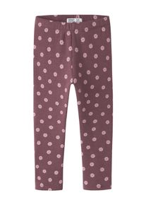Leggings name it "NMFDAVINA SWEAT FLEECE LEGGING", M&auml;dchen, Gr. 80, N-Gr, rosa (wild ginger aop:with lilas flowers), Jersey, Obermaterial: 66% Polyester, 30% Baumwolle, 4% Elasthan, bedruckt, regular fit normal, Hosen Leggings, innen angeraut