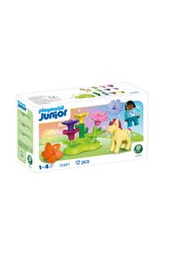 Konstruktions-Spielset Playmobil "Einhorn-Feengarten (72087), JUNIOR", bunt, Spielbausteine, Kinder, Kunststoff, Konstruktions-Spielset, Made in Europe