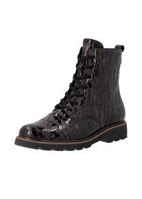 Schn&uuml;rstiefelette Remonte, Damen, Gr. 45, braun (braun kombiniert), Leder, Schuhe Schn&uuml;rstiefelette, Schn&uuml;rboots in modischer Optik, Profilsohle