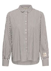 Langarmhemd Cream "Damen Langarm - Hemd CRMira", Damen, Gr. 46, N-Gr, braun (java stripe), Obermaterial: 76% Baumwolle CO. 21% Nylon NY. 3% Elasthan EL., Hemden Langarmhemd