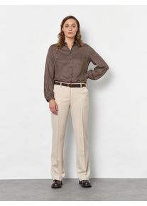 Stoffhose Toni "Jenny Wide Leg", Damen, Gr. 48, N-Gr, beige (ecru), Web, Obermaterial: 64% Polyester, 32% Viskose, 4% Elasthan, unifarben, slim fit lang, Hosen Stoffhose, mit B&uuml;gelfalten und Stretch