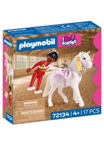 Konstruktions-Spielset Playmobil "Voltigieren (72134), I Love Horses", bunt, Spielbausteine, Kinder, Kunststoff, Konstruktions-Spielset, Made in Europe