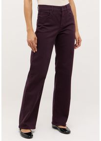 Stretch-Jeans Angels "LARA", Damen, Gr. 46, L&auml;nge 28, lila (deep wine used), Denim/Jeans, Obermaterial: 92% Baumwolle, 6% Polyester, 2% Elasthan, weit lang, Jeans Stretch-Jeans, weite Passform, aus Baumwollmischung, mit Metallrei&szlig;verschluss