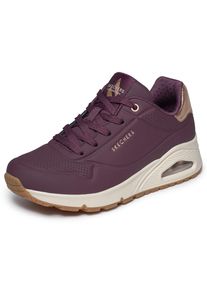 Sneaker Skechers "UNO GOLDEN AIR", Damen, Gr. 42, weinfarben, Lederimitat, Schuhe Sneaker, Freizeitschuh, Halbschuh, Schn&uuml;rschuh mit Metallic-Einsatz