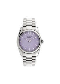 Quarzuhr Copenhagen Studios "Classic Round Watch", lila (silberfarben, fliederfarben), Armbanduhren, Damen, Quarzuhr, Armbanduhr, Damenuhr, Edelstahlarmband, analog