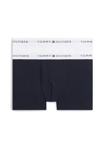 Trunk "2PK", Jungen, Gr. 164/170, 2 Stk., navy blau, wei&szlig;, Tommy Hilfiger Underwear, Unterhosen Trunk, Signature Trunks mit Logo-Bund