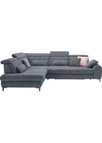 Ecksofa, blau (famosa navy), SET ONE BY Musterring, Sofas, B/H/T: 317cm x 86cm x 220cm, Flachgewebe, Armlehne rechts, Sitztiefenverstellung,ohne Kopfteilverstellung,Ohne Bettfunktion,Ohne Schubkasten, 100% Polyester, Ecksofa, Kaltschaumpolsterung, Flachgewebe, whlw. mit Funktionen, Sitzh&ouml;he 49, B:317cm H:86cm T:220cm
