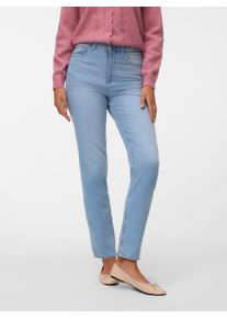 V&eacute;ro Moda Mom-Jeans VERO MODA "VMNICKIE HR MOM JEANS BLUE MIX NOOS", Damen, Gr. 31, L&auml;nge 30, light blau denim detail:ra3107, Denim/Jeans, Obermaterial: 99% Baumwolle, 1% Elasthan, unifarben, loose fit lang, Jeans Mom-Jeans, Baumwollmischung, high waist, loose fit