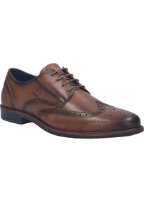 Budapester Josef Seibel "Desmond 02", Herren, Gr. 43, braun (cognacfarben), Leder, Lyralochung, used, Schuhe Budapester, Schn&uuml;rer, Abendschuh mit elegantem Lyra-Lochmuster, H-Weite
