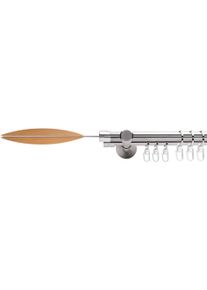 Gardinenstange Liedeco "Stil Lemvig" Gr. 1, silber (edelstahlfarben), L:120cm &Oslash;:16mm, Edelstahl, Holzwerkstoff, Gardinenstangen, Gardinenstange, 1-l&auml;ufig im Fixma&szlig; &Oslash; 16 mm