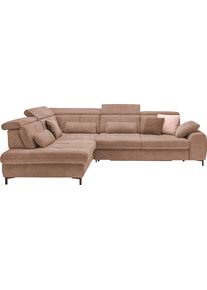 Ecksofa "SO 3400 Sitzh&ouml;he 47cm oder 49cm, Sitztiefe verstellbar, B/T 317/220 cm", braun (famosa siena), B:317cm H:84cm T:220cm, 100% Polyester, SET ONE BY Musterring, Sofas, Ecksofa, Kaltschaumpolsterung, Flachgewebe, whlw. mit Funktionen, Sitzh&ouml;he 47