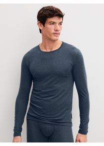 Langarmshirt Calida "Sporty Warming", Herren, Gr. XXL (58/60), anthrazit, Single Jersey, Obermaterial: 67% Lyocell, 28% Wolle, 5% Elasthan, Shirts Langarmshirt