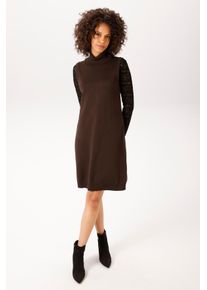Strickkleid Aniston CASUAL, Damen, Gr. 42, N-Gr, braun, Feinstrick, Obermaterial: 40% Polyacryl, 40% Viskose, 20% Polyamid, unifarben, figurumspielend kniefrei, Rippstrickb&uuml;ndchen, Kleider Strickkleid, - der Rollkragen hat einen Schlitz im R&uuml;cken - NEUE KOLLEKTION