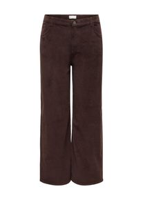 Cordhose Only CARMAKOMA "CARHOPE GLOBAL EX HW WIDE CORD PNT NOOS", Damen, Gr. 46, L&auml;nge 32, braun (schwarz coffee), Cord, Obermaterial: 98% Baumwolle, 2% Elasthan, unifarben, relaxed fit lang, Hosen Cordhose, Baumwollmischung, High Waist