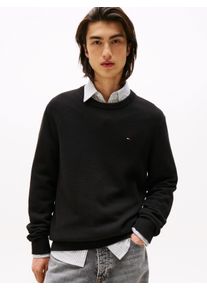 Rundhalspullover Tommy Jeans, Herren, Gr. XL, schwarz, Sweatware, Obermaterial: 100% Baumwolle, slim fit normal, Rundhals, eingesetzt Rippstrickb&uuml;ndchen, Pullover Rundhalspullover, Slim fit mit Rundhalsausschnitt