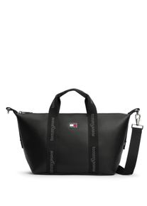 Handtasche Tommy Jeans "TJW DAILY ELEVATED MINI TOTE", Damen, Gr. B/H/T: 42cm x 21cm x 13cm, schwarz, Lederimitat, Taschen Handtasche, Damen Schultertasche, Umh&auml;ngetasche mit Logoschriftz&uuml;gen