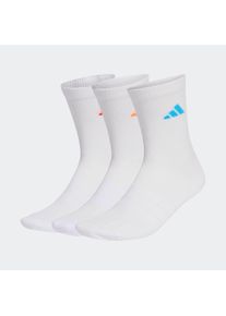 Sportsocken adidas Performance "D&Auml;MPFENDE SPORTSWEAR CREW 3ER-PACK" Gr. L, wei&szlig; (wei&szlig;, lucid orange, lucid rot), Socken, Damen, L (43/45), Obermaterial: 56% Baumwolle, 40% Polyester, 3% Elasthan, 1% Polyamid, Sportsocken, f&uuml;r sportive Aktivit&auml;ten und Fitness, 3er-Pack