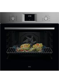 AEG Backofen "OU5AB20ZSM", Energieeffizienz: A+, schwarz, B:59,4cm H:59,4cm T:56,8cm, Back&ouml;fen, Hei&szlig;luft: Gleichm&auml;&szlig;iges Garen auf 3 Ebenen: ideal f&uuml;r Mehrblech‑Backen, Backofen, Topseller