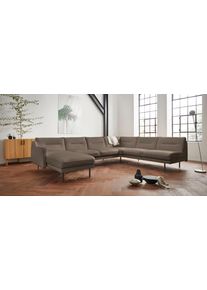 Wohnlandschaft OTTO HOME "Nordfyn U-Form", grau (taupe), B:323cm H:81cm T:239cm, Luxus-Microfaser Lederoptik (100% Polyester);Struktur weich (100% Polyester);100% NaturLEDER, Sofas, Wohnlandschaft, edles Design in 3 Bezugsqualit&auml;ten, Design by Morten Georgsen