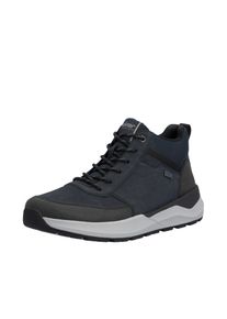 Schn&uuml;rboots Rieker, Herren, Gr. 46, blau (blau, schwarz), Lederimitat, Schuhe Schn&uuml;rboots, Winterboots, High Top Sneaker, Outdoorboots mit TEX-Membrane