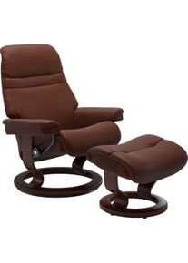 Fu&szlig;hocker stressless "Sunrise", braun (malt braun batick), B:57cm H:39cm T:40cm, Leder BATICK: BATICK ist ein leicht korrigiertes, durchgef&auml;rbtes und genarbtes M&ouml;belleder, bei dem die meisten Unebenheiten und Spuren in der Regel entfernt wurden.;Leder PALOMA: PALOMA ist ein durchgef&auml;rbtes Semianilin-M&ouml;belleder mit nat&uuml;rlicher Narbung.;ROHLEDER Stoff Q2 FARON: Ein fester zuverl&auml;ssiger Boucl&eacute; mit ei