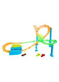 Hotwheels Hot Wheels Stunt Tracks Neon Speeders Tornado Jump Crash-Bahn-Set mit motorisiertem Booster & Spielzeugauto