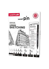 uni-ball, Schreibstifte, Uni Pin Urban Sketching Box - Gift box with exercises (contains 8x uni pin + 1 pencil 0.5 mm) (9x)