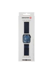 Swissten Nylon Band for Apple Watch 42/44/45/49 mm Blue/Purple (with Buckle) (Nylon), Uhrenarmband, Violett, Blau