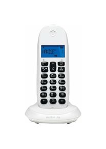 Motorola C1001CB+ Black - Anrufsperre - Freisprecheinrichtung - Display mit Hintergrundbeleuchtung, Telefon, Weiss, Schwarz