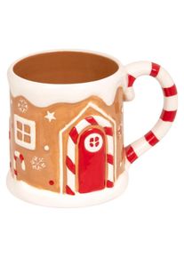 Atmosphera Kubek świąteczny, dom z piernika, 500 ml, Tasse, Mehrfarbig