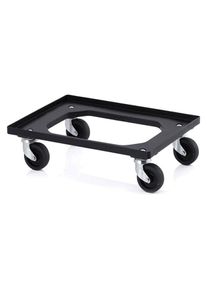 Weidinger, Transportwagen, ESD Transportroller, schwarz, f&uuml;r 600 x 400mm Kisten, 4 Lenkrollen