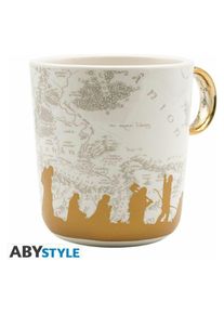 ABYSTYLE Lord of The Rings One Ring 3D Ceramic Novelty Coffee & Tea 460ml / 15.5oz Mug, White, ABYMU, Tasse, Mehrfarbig, Weiss, Gold