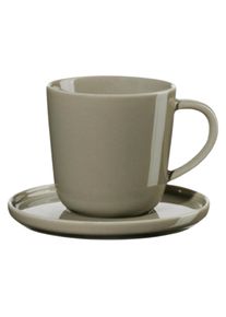 Asa Selection coppa Espressotasse mit Untertasse shiso 0,08l, Tasse, Grau, Gr&uuml;n