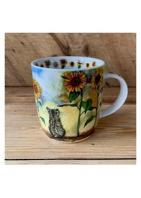 Giftworld M96 Tasse Katze und Sonnenblumen, Tasse, Mehrfarbig