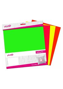 plottiX, Schneideplotter Zubeh&ouml;r, PremiumFlock Neon Bundle 30cm x 30cm (4 Folien)