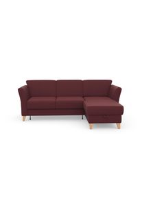 Sit & More Ecksofa SIT & MORE "Visby L-Form", rot (bordeaux), B:248cm H:87cm T:162cm, Sofas, Ecksofa, Wahlweise mit Schlaffunktion und Bettkasten, frei im Raum stellbar