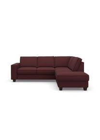 Ecksofa OTTO HOME "County L-Form", lila (chianti), B:236cm H:81cm T:213cm, Luxus-Microfaser (100% Polyester);Struktur fein (100% Polyester);Luxus-Microfaser weich (9&szlig;% Polyester, 10% Polyamid), Sofas, Ecksofa, wahlweise Ottomane links oder rechts, mit Federkern-Polsterung