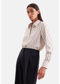 Hemdbluse Seidensticker, Damen, Gr. XXL (44), beige, Blusen Hemdbluse, 1/1 Kragen Gestreift