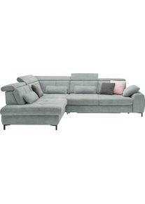 Ecksofa, grau (famosa ocean), SET ONE BY Musterring, Sofas, B/H/T: 317cm x 86cm x 220cm, Flachgewebe, Armlehne rechts, Sitztiefenverstellung,ohne Kopfteilverstellung,Ohne Bettfunktion,Ohne Schubkasten, 100% Polyester, Ecksofa, Kaltschaumpolsterung, Flachgewebe, whlw. mit Funktionen, Sitzh&ouml;he 49, B:317cm H:86cm T:220cm