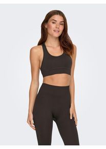 Sport-BH Only Play "ONPDAISY SEAM SPORTS BRA - NOOS", Damen, Gr. S (36), N-Gr, braun (chocolate torte), Jersey, Obermaterial: 92% Polyamid, 8% Elasthan, unifarben, slim fit, BHs Sport-BH, nahtlose Verarbeitung